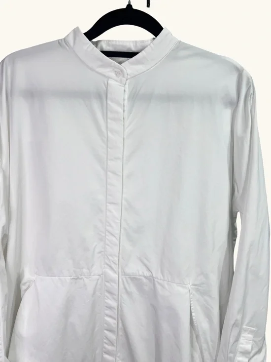COS White Shirt Dress Cotton Architectural Layered Oversized Size 4 - Picture 4 of 16